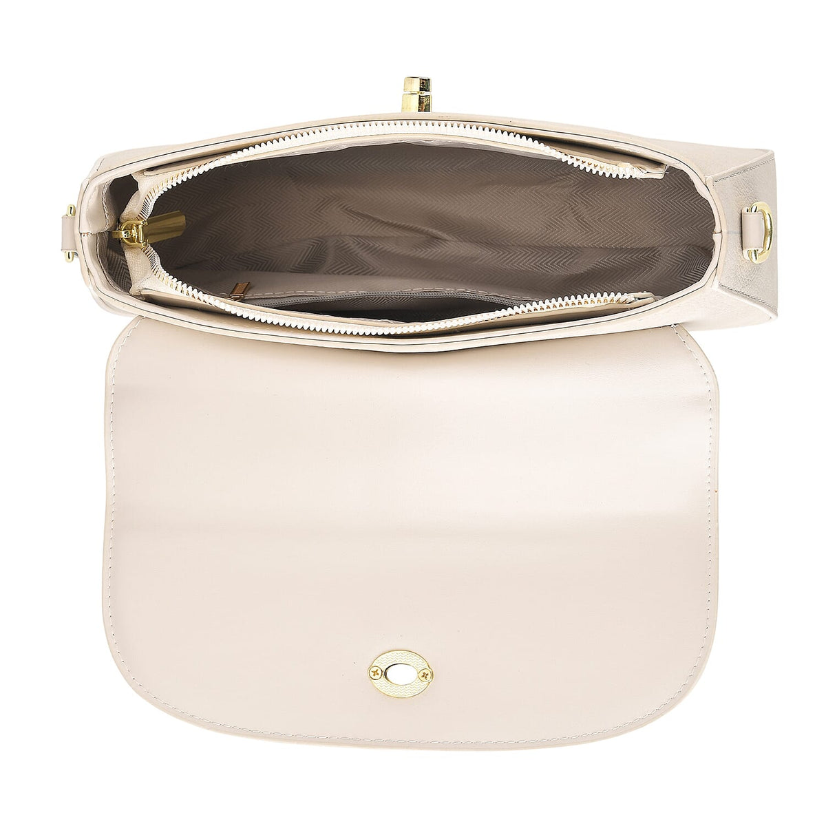 Designer Inspired - Convertible Clutch &amp; Baguette Shoulder Bag with Chain Strap - Off White V32523033 7