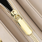 Designer Inspired - Convertible Clutch & Baguette Shoulder Bag with Chain Strap - Off White