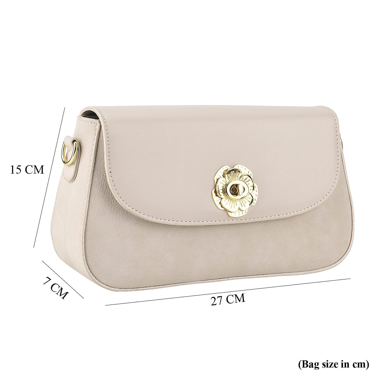 Designer Inspired - Convertible Clutch &amp; Baguette Shoulder Bag with Chain Strap - Off White V32523033 9