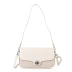 Designer Inspired - Convertible Dual-Strap Convertible Baguette Crossbody & Shoulder Bag - Off White