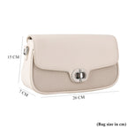 Designer Inspired - Convertible Dual-Strap Convertible Baguette Crossbody & Shoulder Bag - Off White