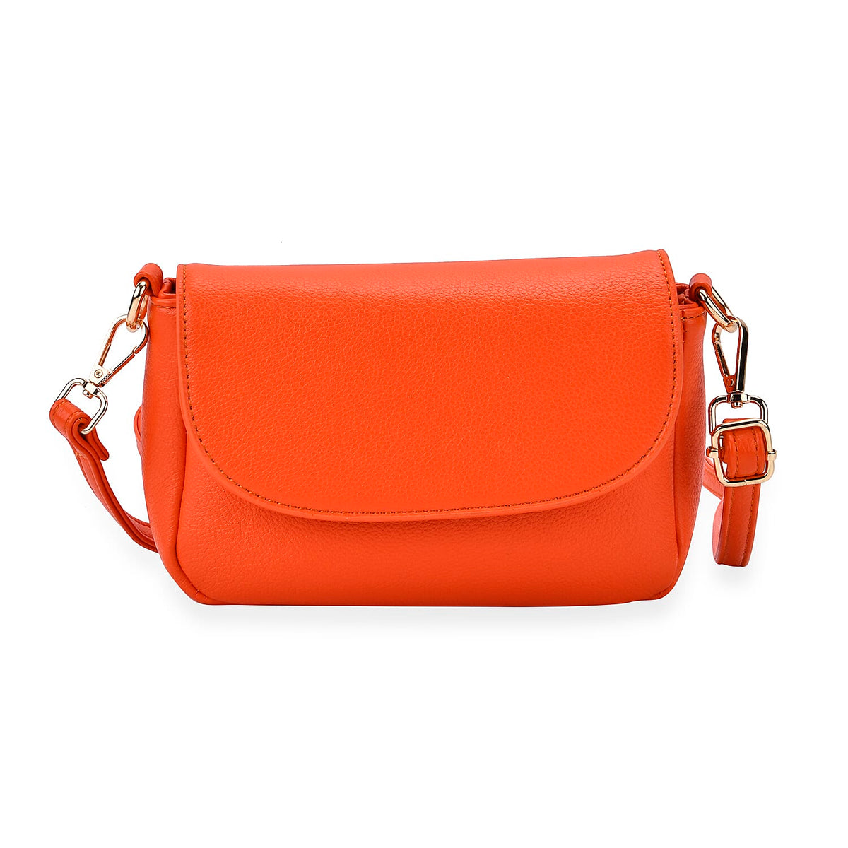 Elegant Flap Crossbody Bag with Adjustable Strap - Orange 8036410 0
