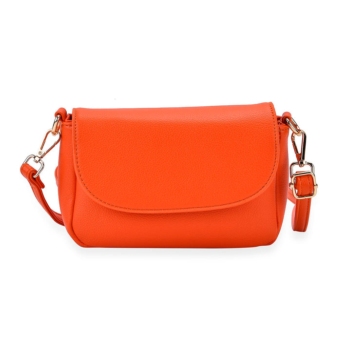 Elegant Flap Crossbody Bag with Adjustable Strap - Orange 8036410 1