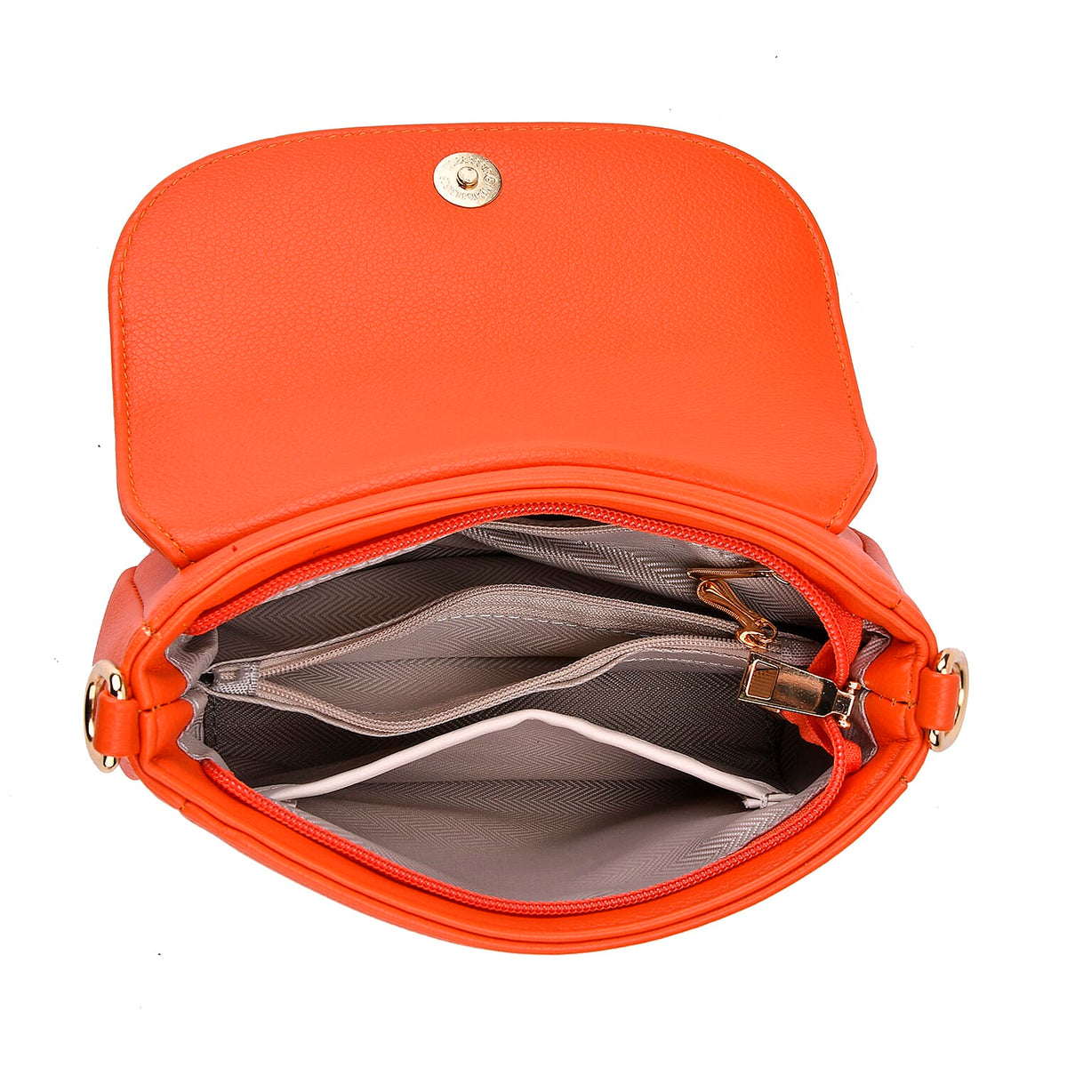 Elegant Flap Crossbody Bag with Adjustable Strap - Orange 8036410 6