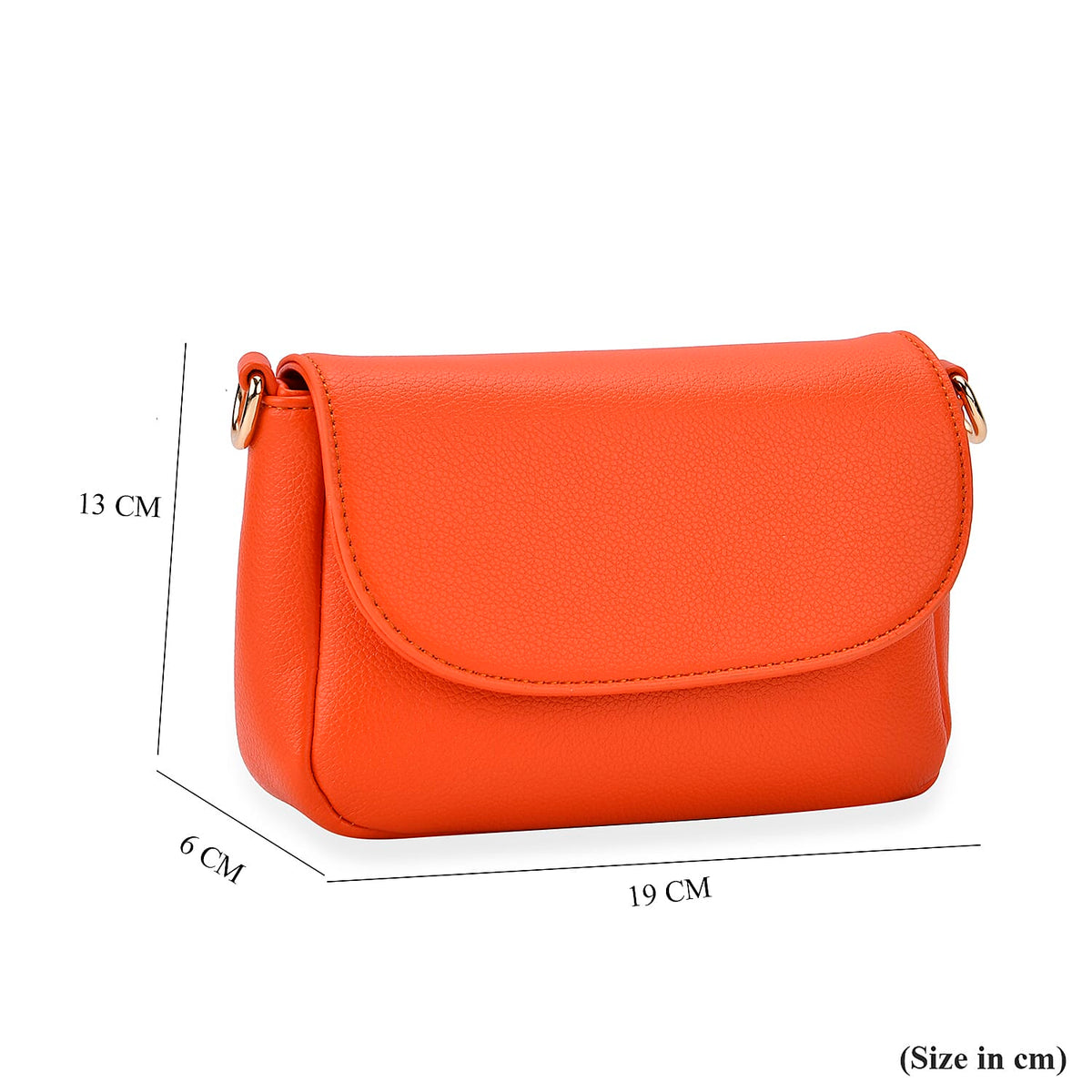 Elegant Flap Crossbody Bag with Adjustable Strap - Orange 8036410 8