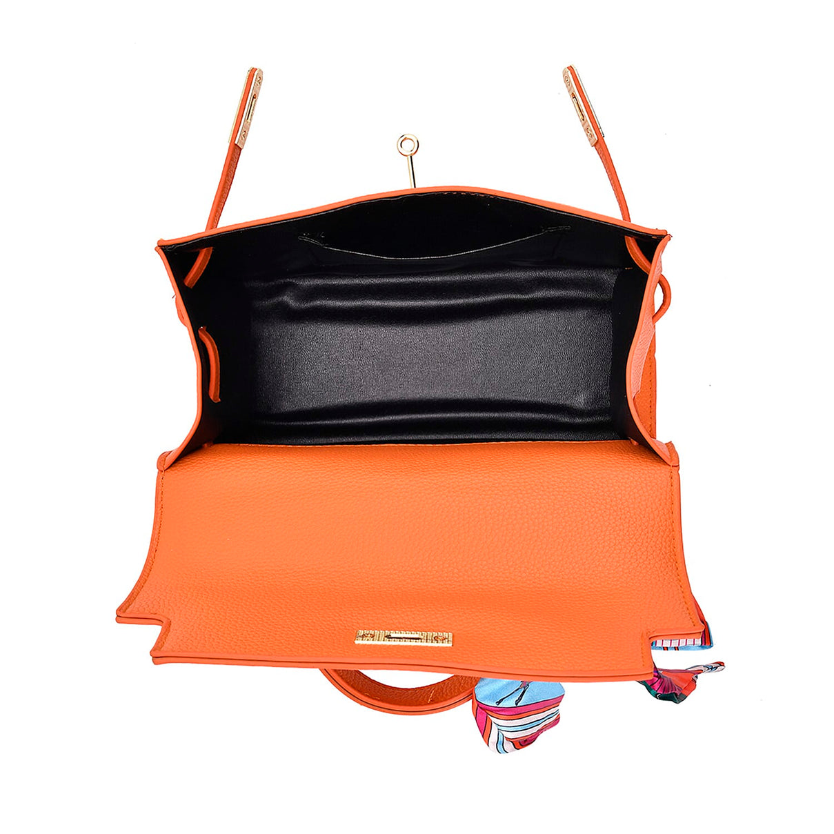Elegant Crossbody Bag with Scarf &amp; Adjustable Strap - Orange 8042694 5