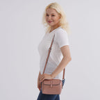 Sumptuous quality 100% Genuine Leather Crossbody Bag- Pink