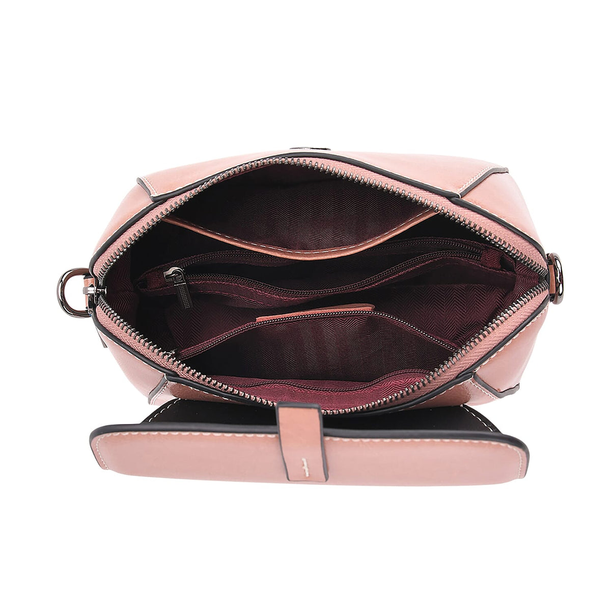 Genuine Leather- Crossbody Bag (Size - One Size) - Pink V32577339 5
