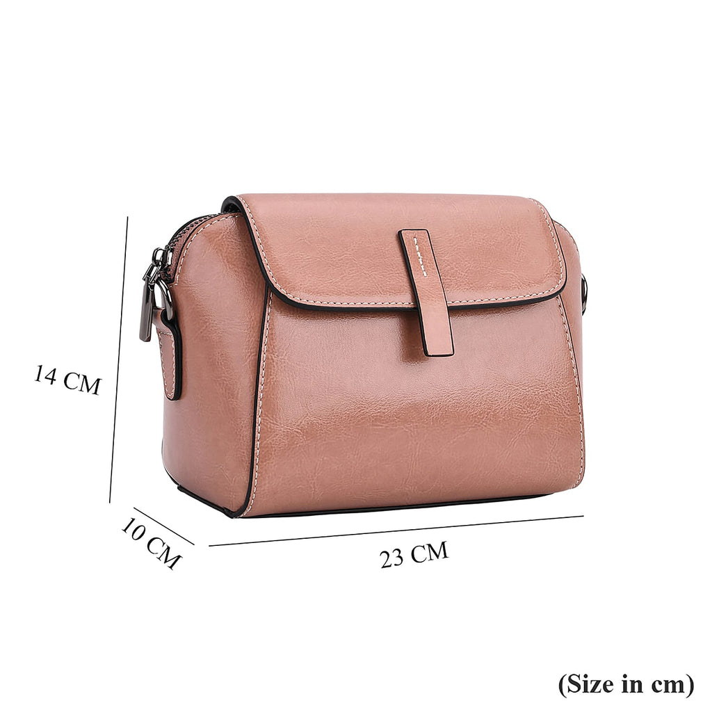 Sumptuous quality 100% Genuine Leather Crossbody Bag- Pink
