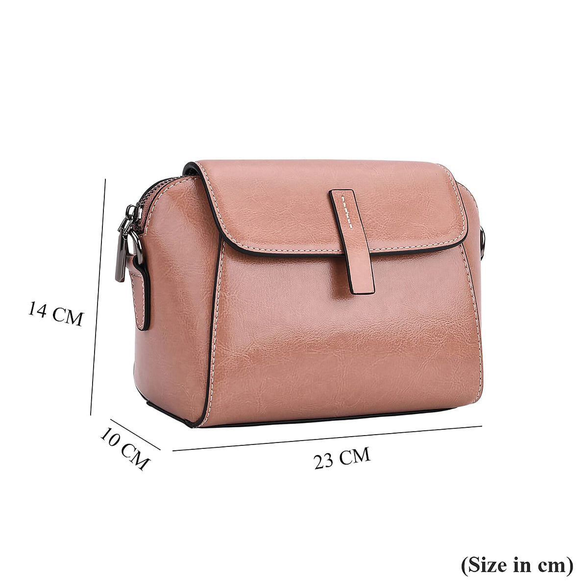 Genuine Leather- Crossbody Bag (Size - One Size) - Pink V32577339 7