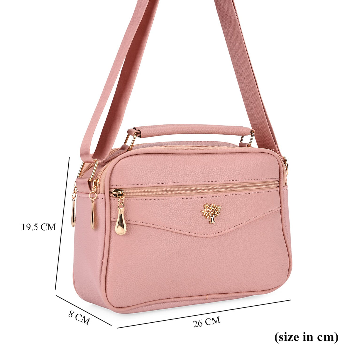New Collection- Boxy Shape Crossbody Bag with Top Handle - Pink 8130677 7