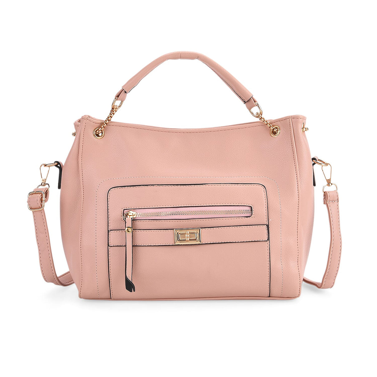 Satchel Handbag with Detachable Shoulder Strap - Pink 8025195 0