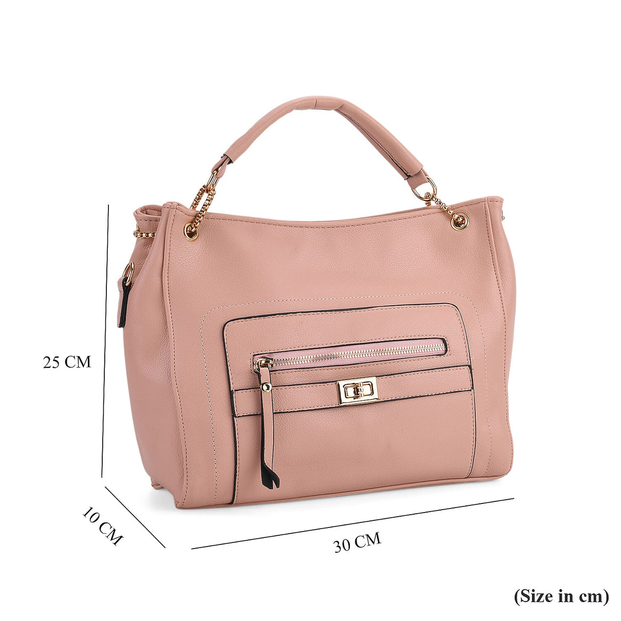 Satchel Handbag with Detachable Shoulder Strap - Pink 8025195 7