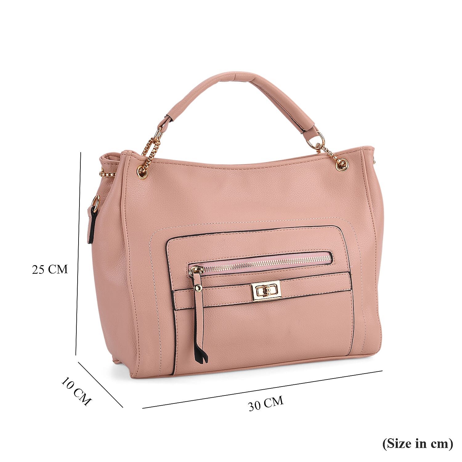Satchel Handbag with Detachable Shoulder Strap - Pink 8025195 7