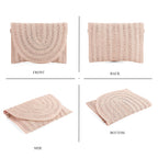 Bohemian Style Woven Clutch with Long Adjustable Strap - Pink