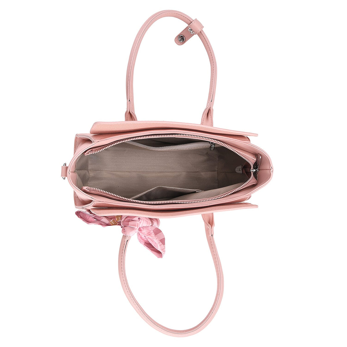 Fashion &amp; Bags Leatherette Textured Crossbody Handbag with Scarf Accent &amp; Adjustable Strap - Pink 8043382 5