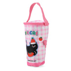 Cute Cartoon Print Insulated Tumbler Travel Mug Bag with Handle & Straw Hole - Pink