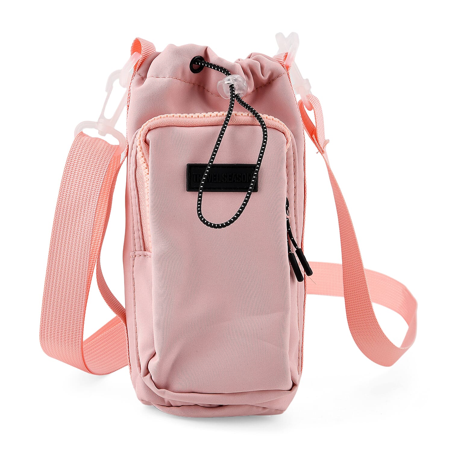 Insulated Style Coffee/Water Bottle Carrier with Wide Crossbody Strap - Pink 8430883 0