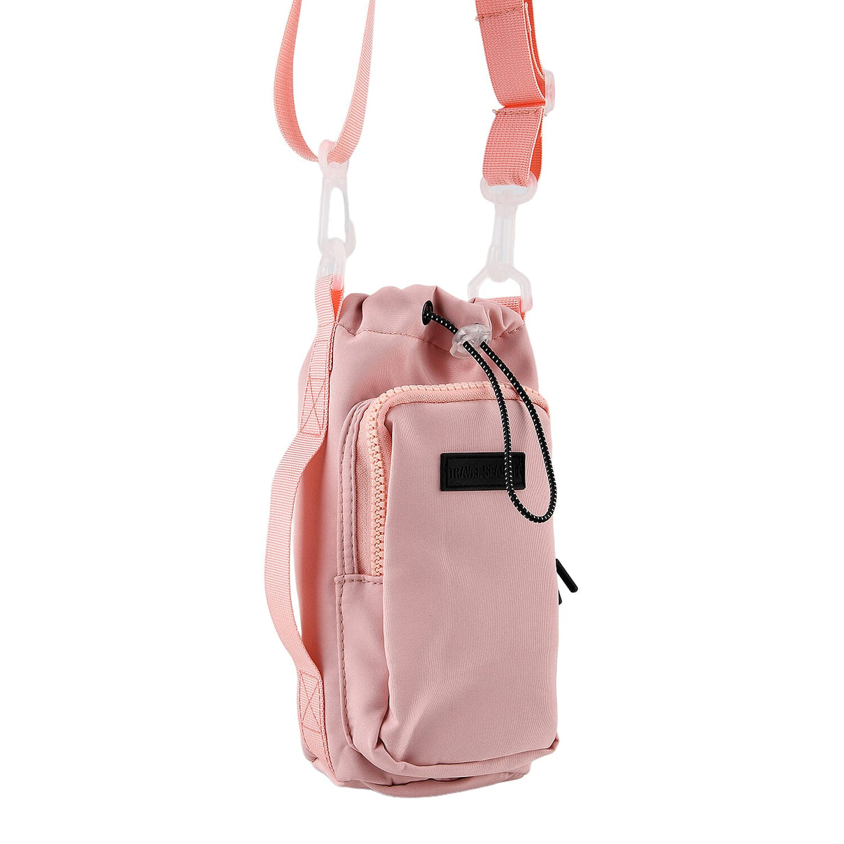 Insulated Style Coffee/Water Bottle Carrier with Wide Crossbody Strap - Pink 8430883 5
