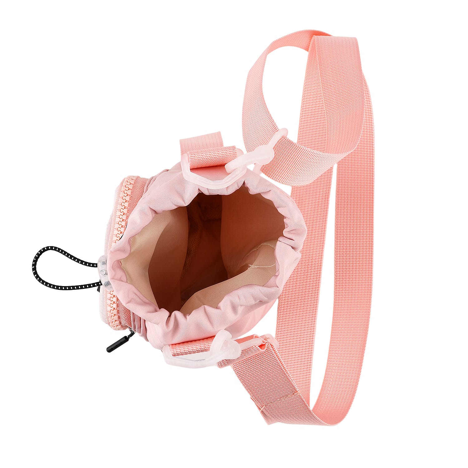 Insulated Style Coffee/Water Bottle Carrier with Wide Crossbody Strap - Pink 8430883 8