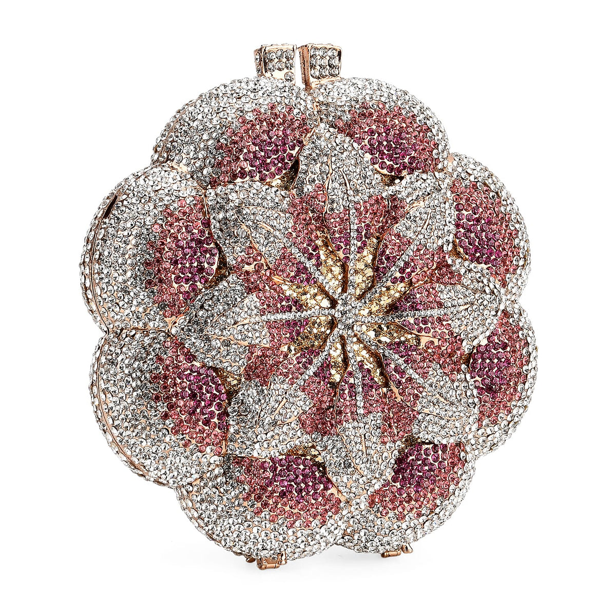 Crystellia Gradient Flower Pattern Premium Austrian Crystal Clutch Bag - Pink V32579371 8