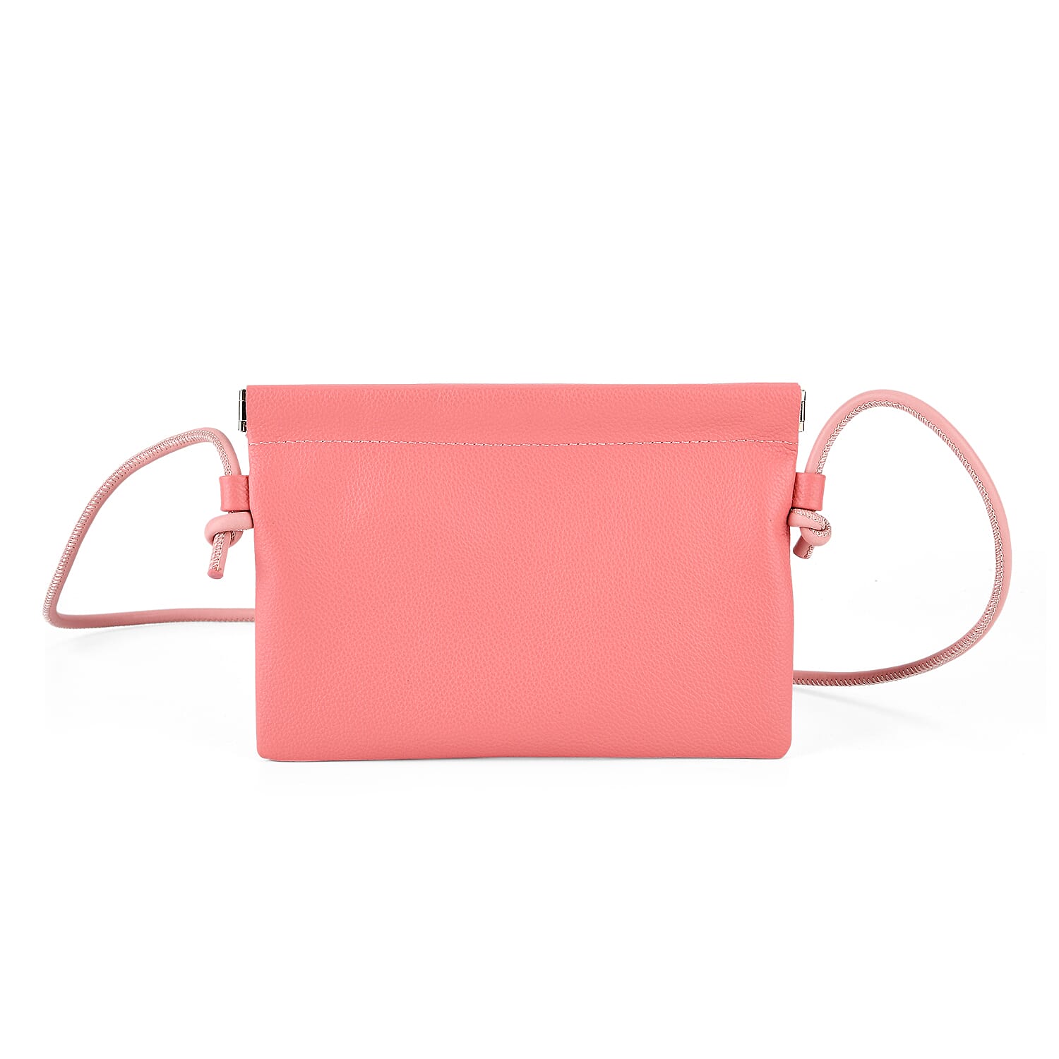 Genuine Leather Slim Crossbody Bag - Pink V32373204 0