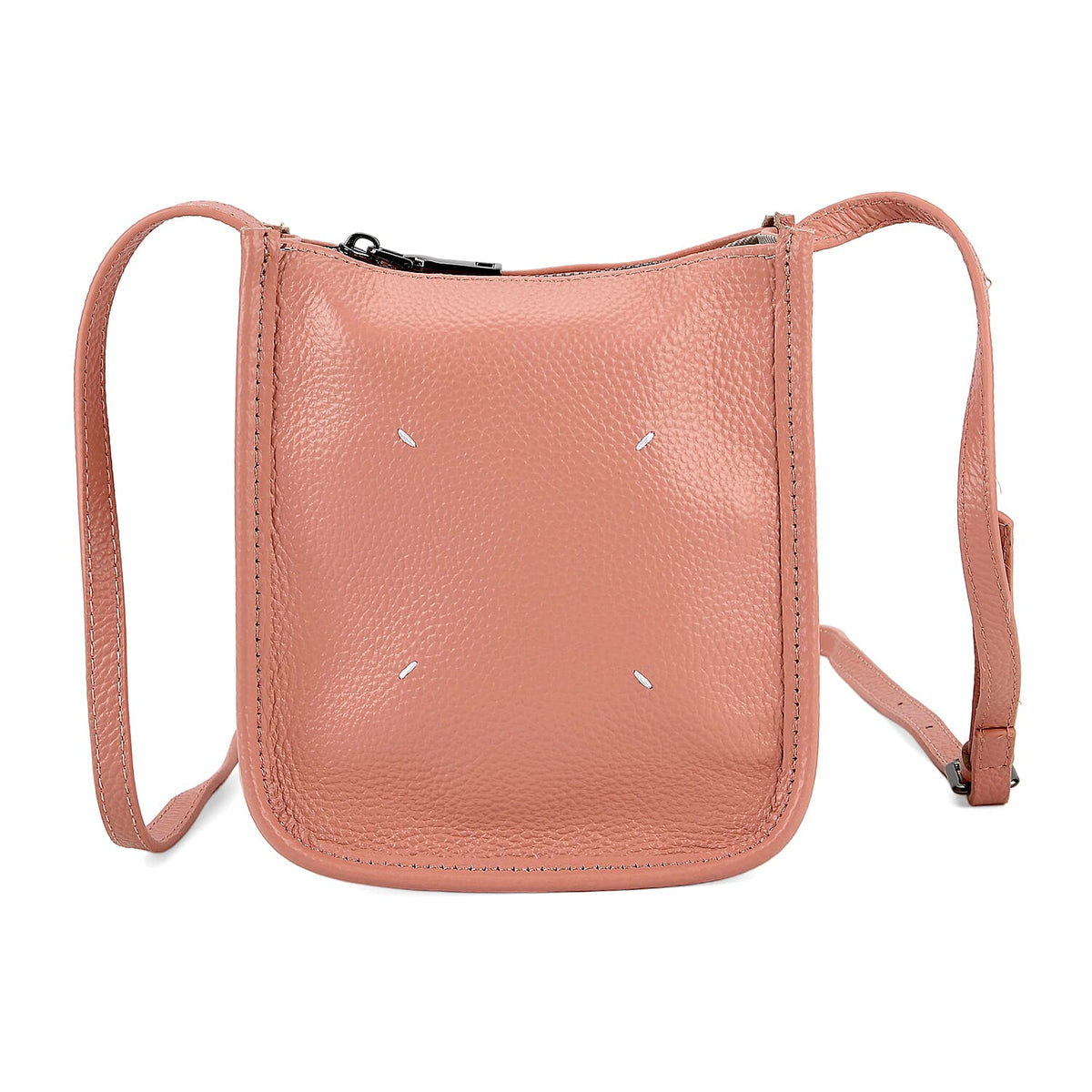 Genuine Leather Crossbody Bag - Peach V32517186 0