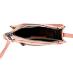 Genuine Leather Crossbody Bag - Peach
