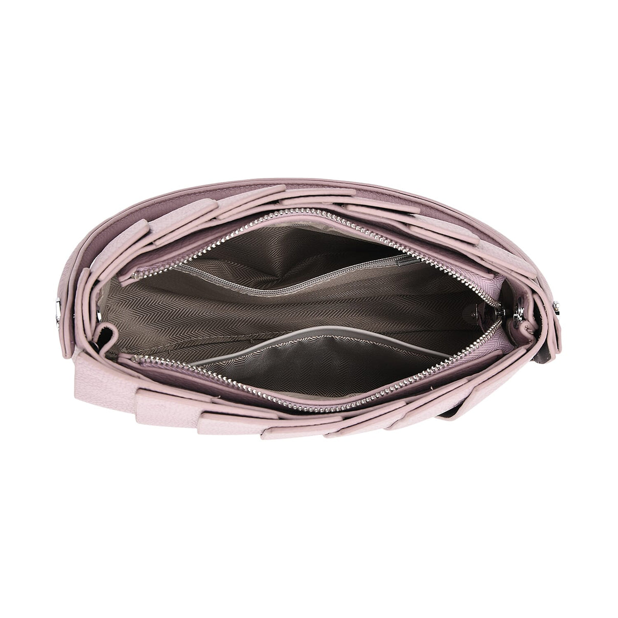 Crossbody Bag with Pleated Design &amp; Top Handle - Purple V32536982 5