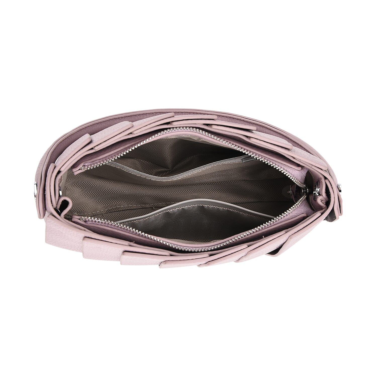 Crossbody Bag with Pleated Design &amp; Top Handle - Purple V32536982 5