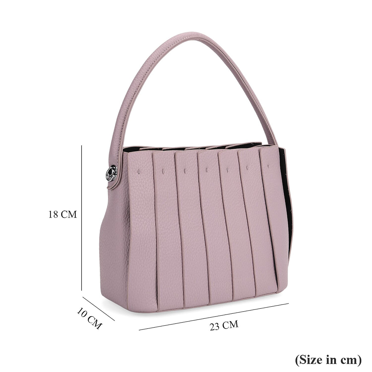 Crossbody Bag with Pleated Design &amp; Top Handle - Purple V32536982 7
