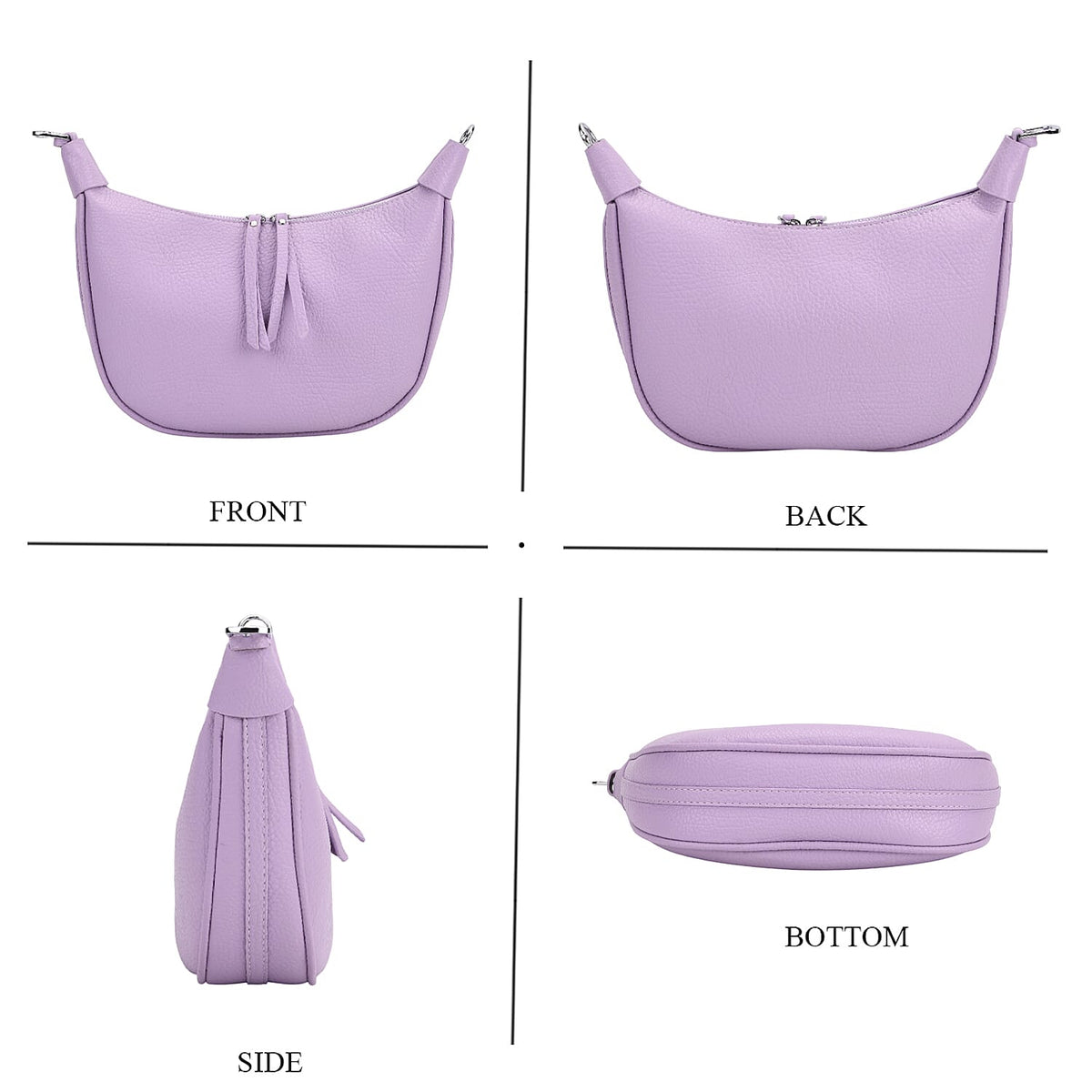 Casual Crescent Shoulder Bag - Purple V32513200 4