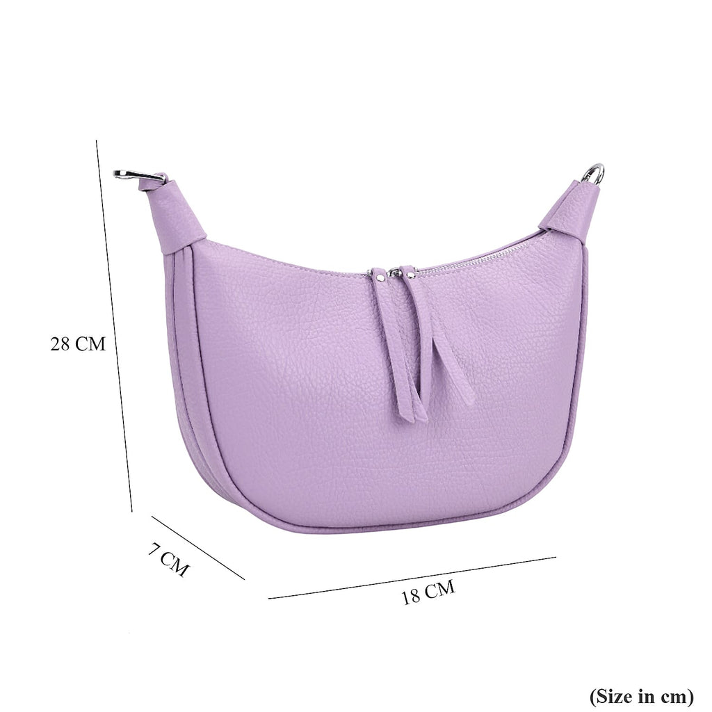 Casual Crescent Shoulder Bag - Purple