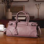 Designer Inspired - Genuine Leather Mini Handbag - Purple