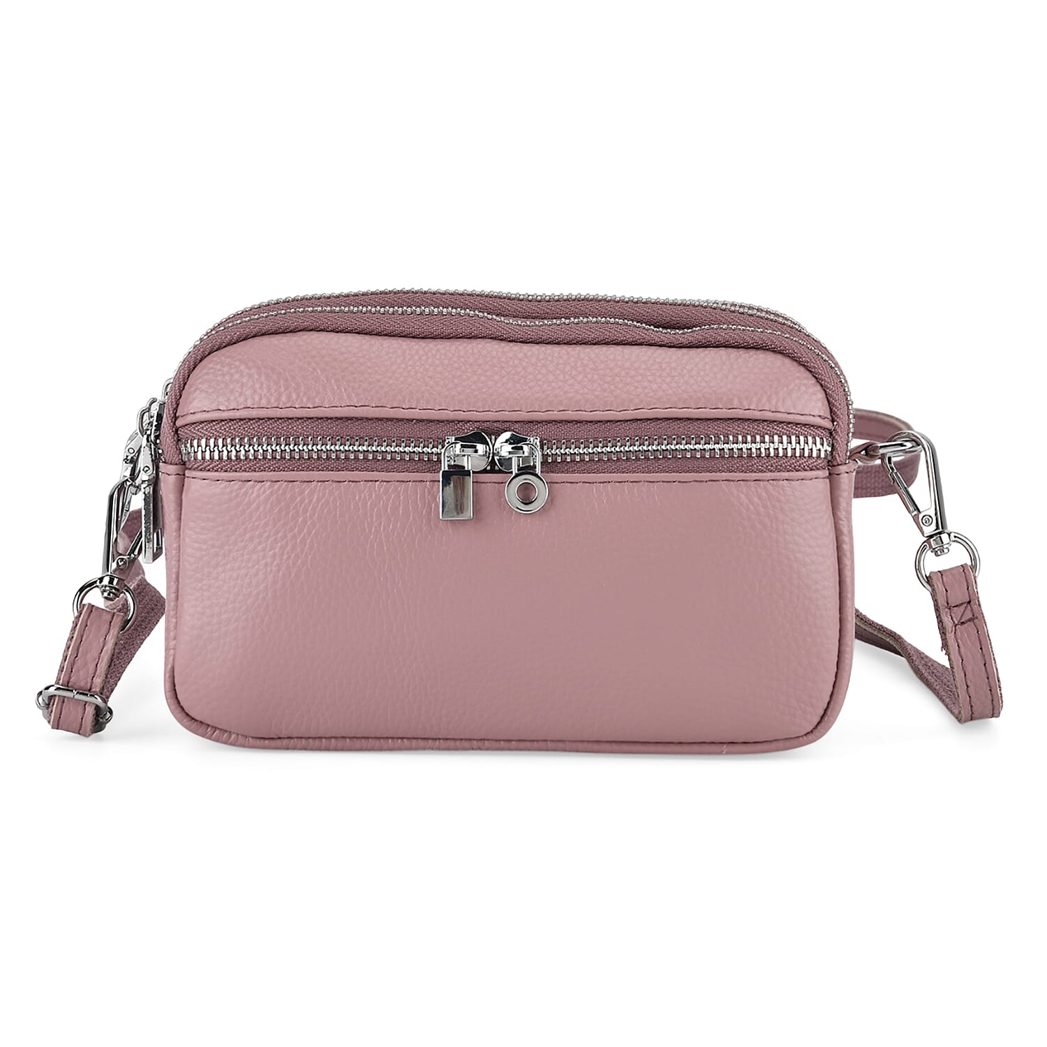 Genuine Leather Designer Minimalist Shoulder Bag - Dusty Pink 8411807 0