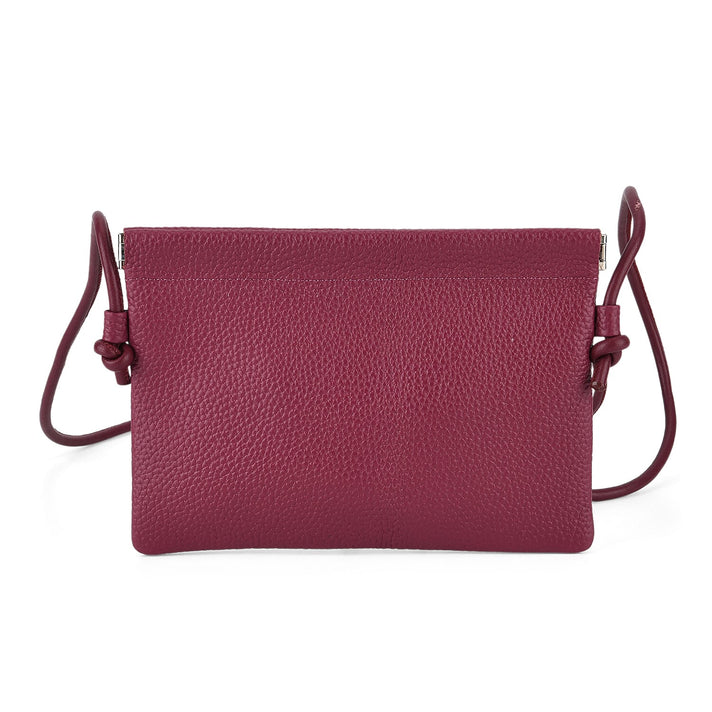 Genuine Leather Slim Crossbody Bag - Blue 8413805 1