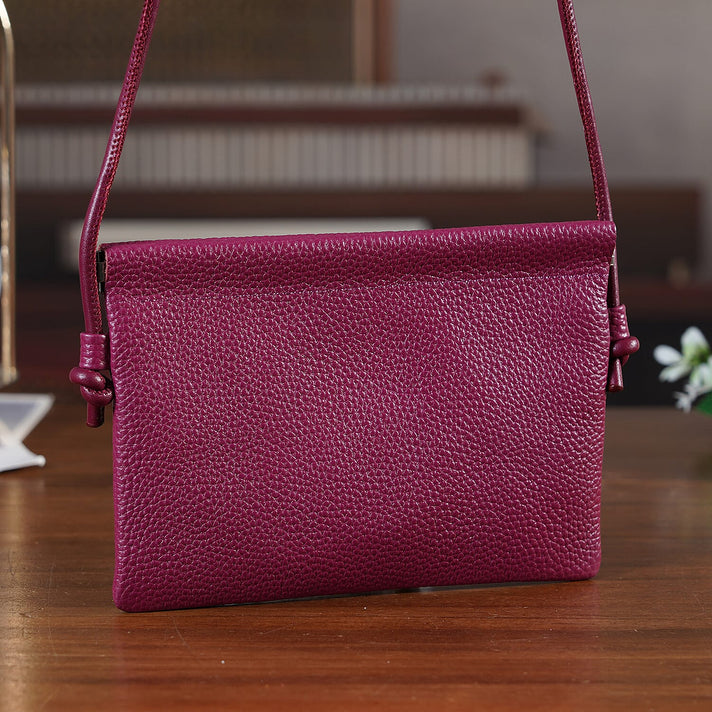 Genuine Leather Slim Crossbody Bag - Blue 8413805 2