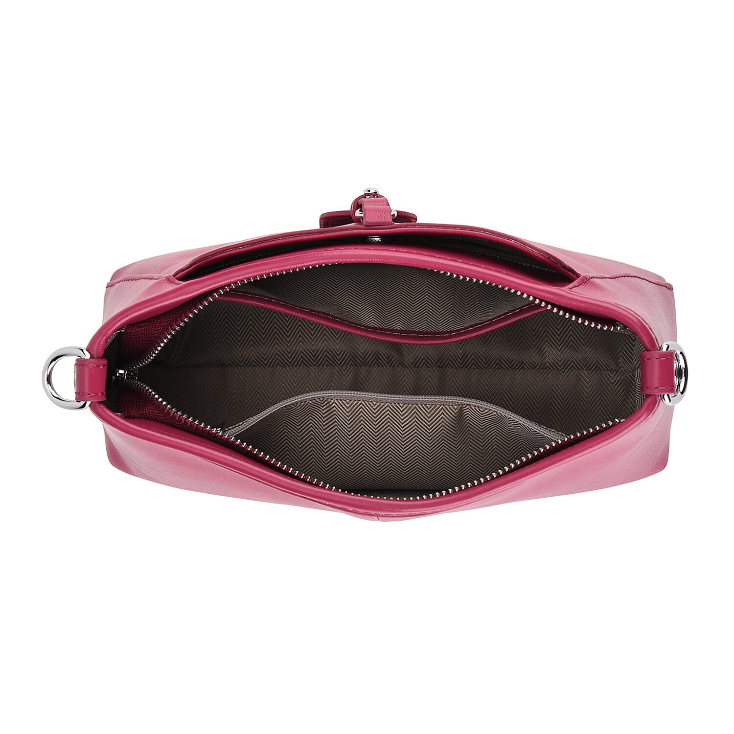 Limited Edition Designer Inspired - Premium Leather Shoulder Bag with Dual Interchangeable Straps - Fuchsia 8419391 7