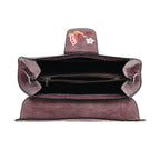 Floral Embroidered Crossbody Bag - Purple