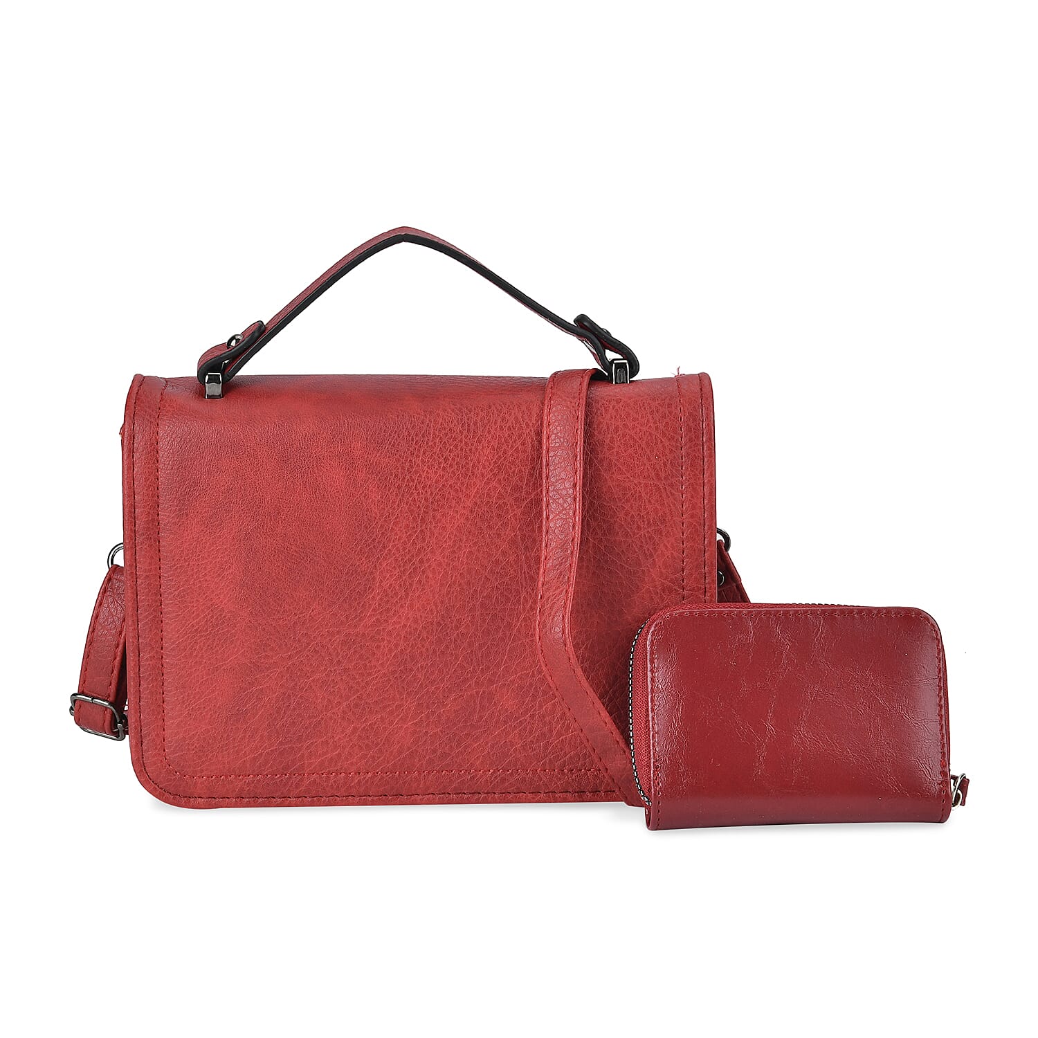 Set of 2- Sling Crossbody Bag with Card Holder - Red 7761223 0