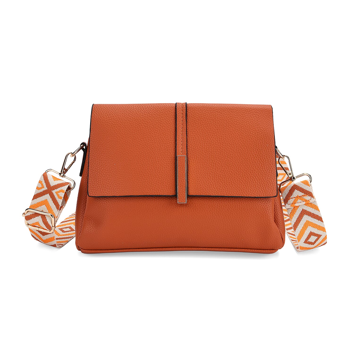Artisan Crossbody Sling Bag with Geometric Pattern Strap 8044950 0
