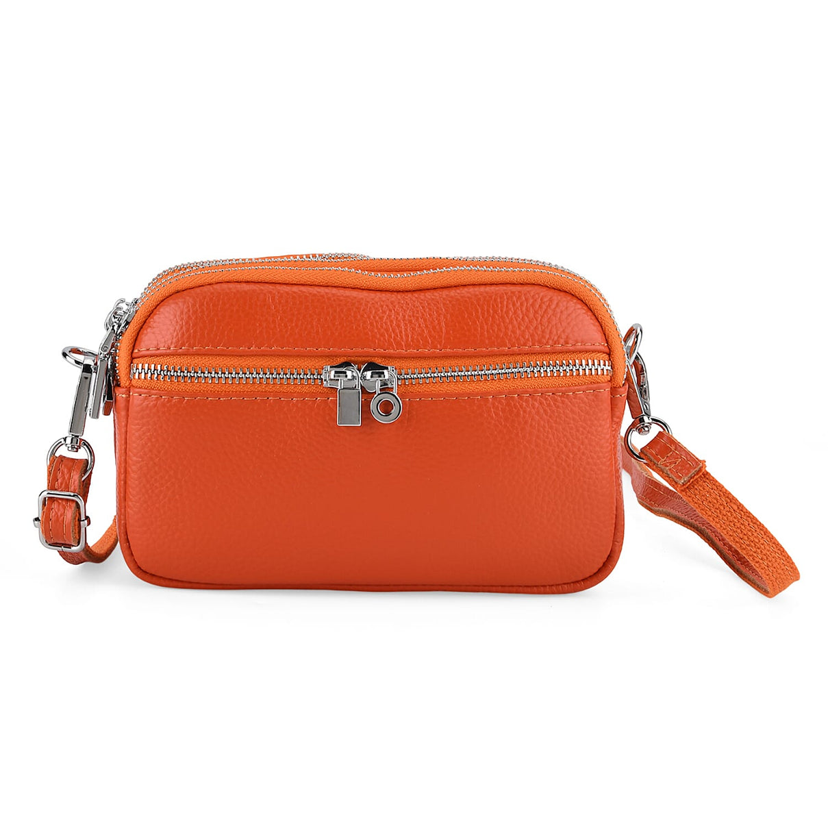 Genuine Leather Designer Minimalist Shoulder Bag - Orange 8411809 0