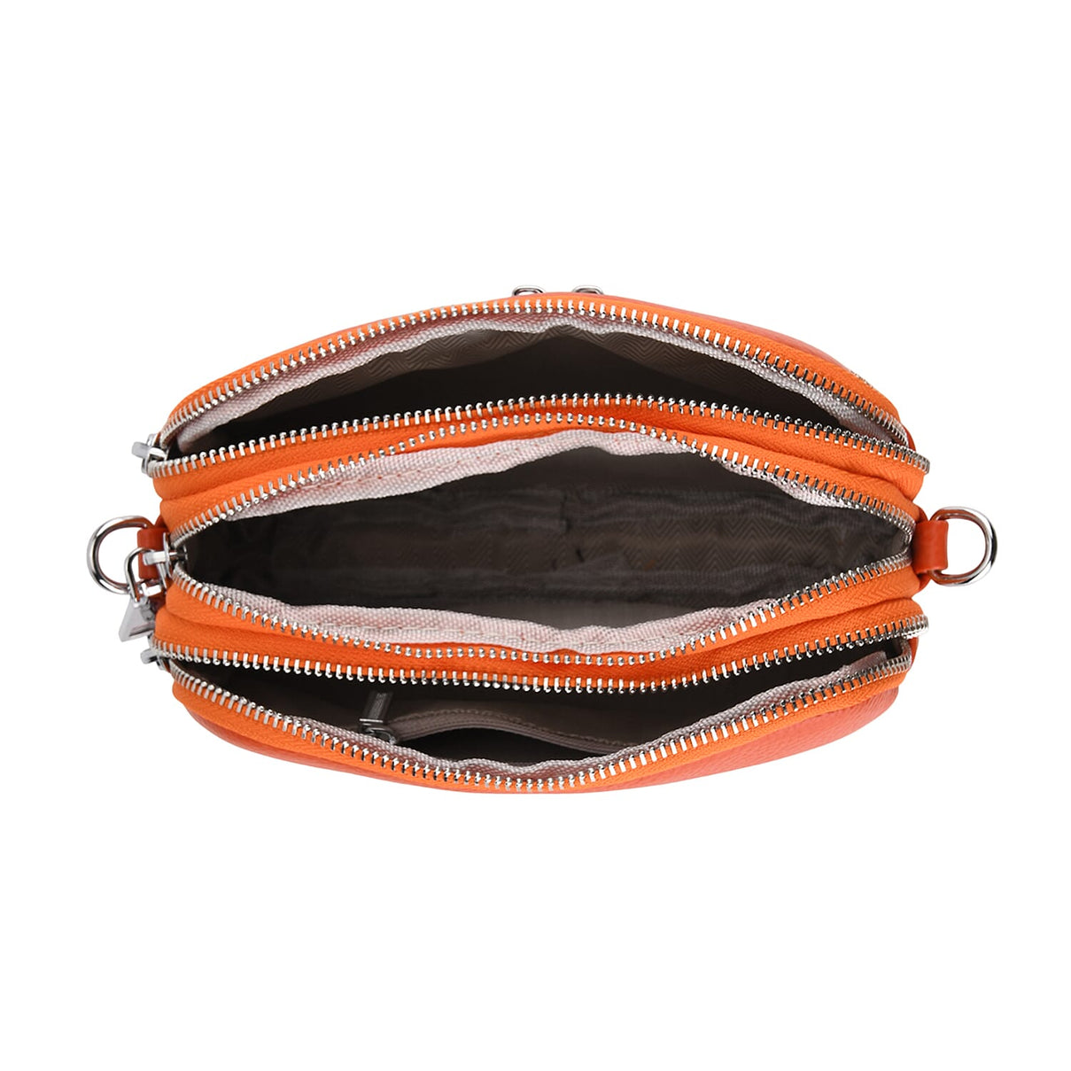 Genuine Leather Designer Minimalist Shoulder Bag - Orange 8411809 6