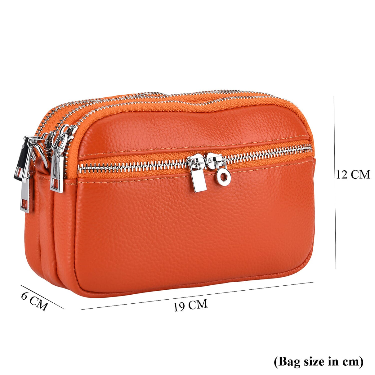 Genuine Leather Designer Minimalist Shoulder Bag - Orange 8411809 8