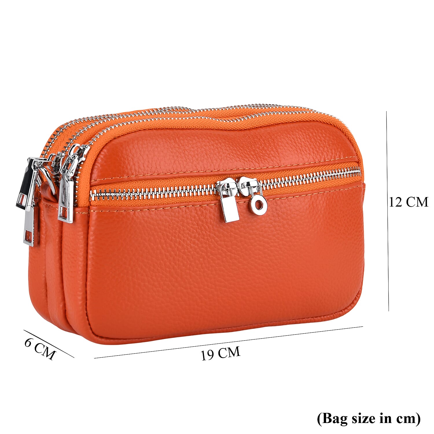 Genuine Leather Designer Minimalist Shoulder Bag - Orange 8411809 8
