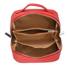 Genuine Leather Luxury Compact Cosmetic Travel Bag - Red