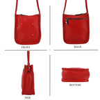 Genuine Leather Crossbody Bag - Red