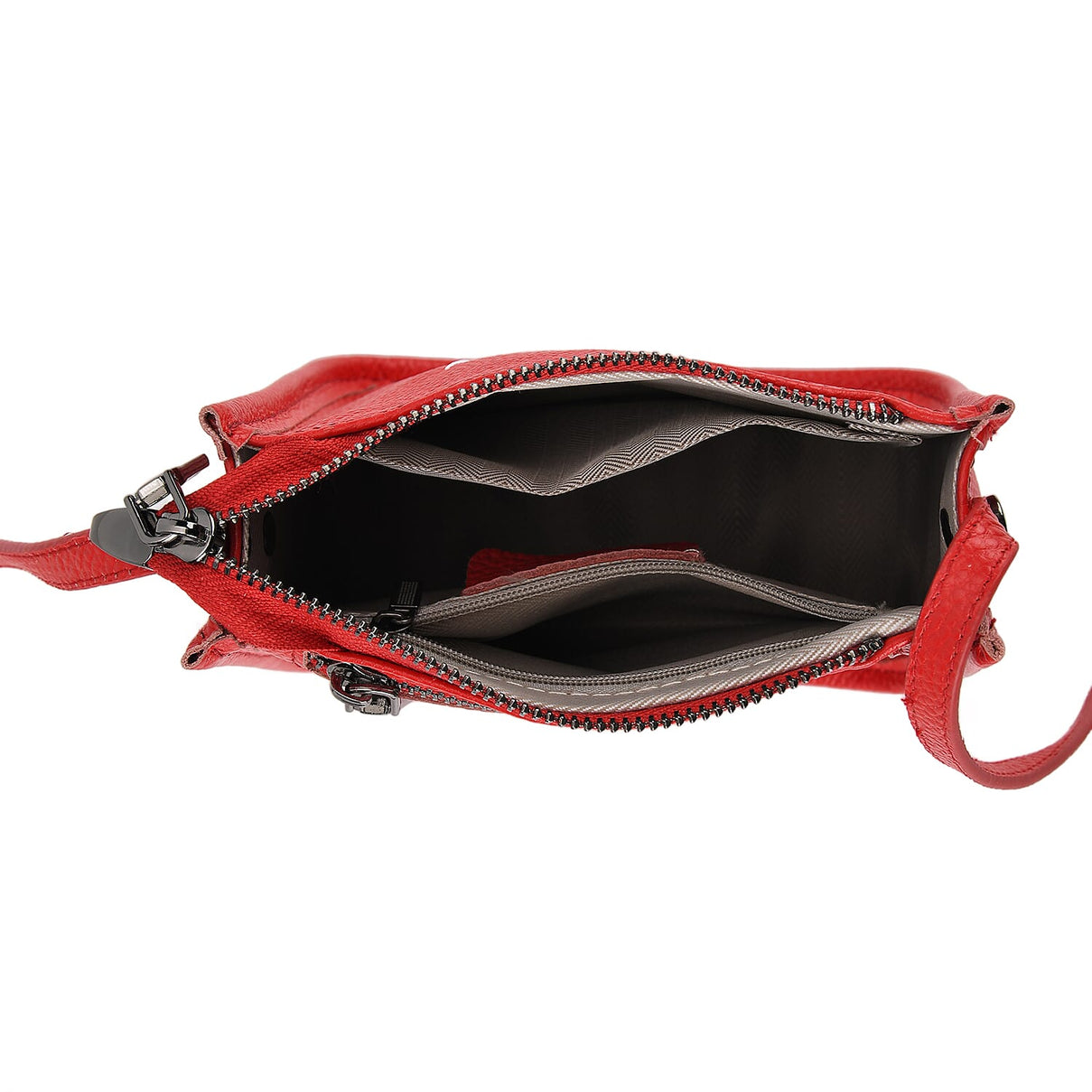 Genuine Leather Crossbody Bag - Red V32492016 6