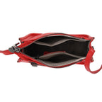 Genuine Leather Crossbody Bag - Red