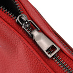 Genuine Leather Crossbody Bag - Red